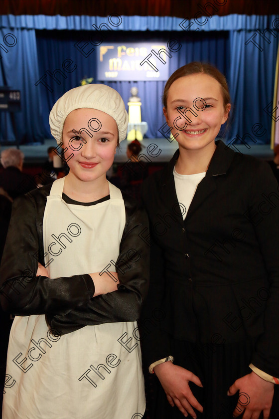 Feis22032019Fri55 
 55
Performers Molly McDaid and Elizabeth Dillon from Togher.

Class: 311: Dramatic Duo12 Years and Under Section 2 A Dramatic Scene not exceeding 8minutes.

Feis Maiti 93rd Festival held in Fr. Mathew Hall. EEjob 22/03/2019. Picture: Gerard Bonus.