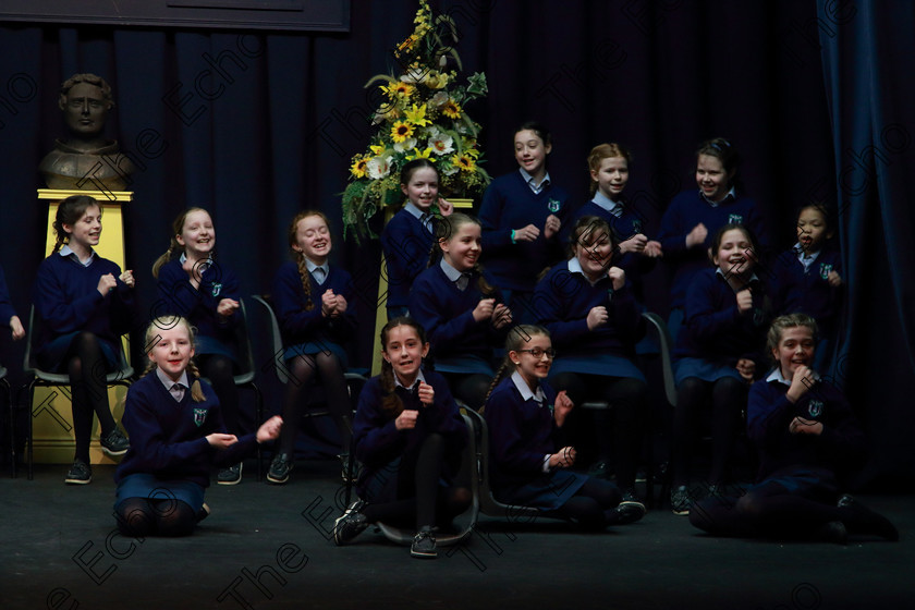 Feis13032019Wed28 
 25~29
Scoil Mhuire Junior School Wellington Road performing.

Class: 485: Action Verse The OBrien Perpetual Cup 5th Class (a) Embrionic Megastars Brian Patten (b) Own Choice.

Feis Maiti 93rd Festival held in Fr. Mathew Hall. EEjob 13/03/2019. Picture: Gerard Bonus.