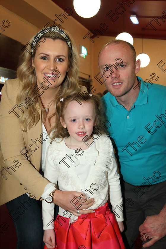 Feis31032019Sun10 
 10
1st time performer Ciara OBrien from Rathcooney with her parents Cheryl and Paul.

Class: 369: Solo Verse Speaking Girls 6 Years and Under Section 3 Either Ice Cone Island Bernard Lodge or Night Fright Marian Swinger.

Feis Maiti 93rd Festival held in Fr. Mathew Hall. EEjob 31/03/2019. Picture: Gerard Bonus