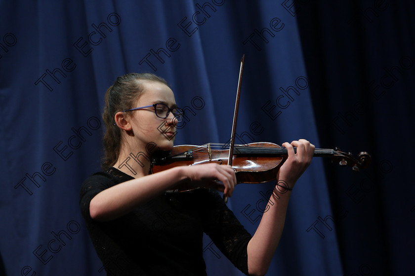 Feis31012018Wed29 
 29
Anna Jansson from Wilton performing Kabalevsky 1st movement Opus 48.
 Instrumental Music; Class: 236 The Shanahan & Co. Perpetual Cup: Advance Violin, one movement from a Concerto; Feis Maiti 92nd Festival held in Fr. Matthew Hall. EEjob 31/01/2018. Picture: Gerard Bonus.