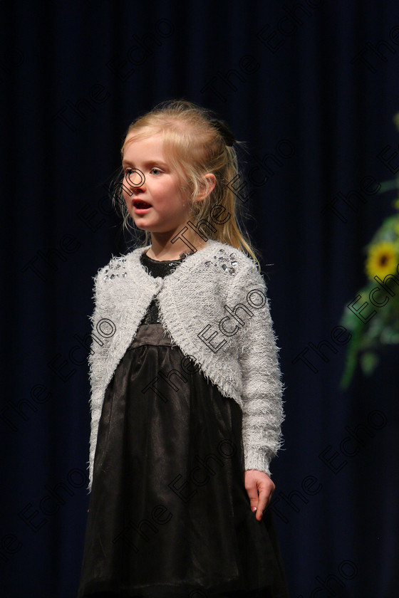 Feis24022018Sat33 
 33
Kayla Broderick performing.
 Speech and Drama Class: 369: Solo Verse Speaking Girls 6 Years and Under Section 3 Feis Maiti 92nd Festival held in Fr. Mathew Hall. EEjob 24/02/2018 Picture: Gerard Bonus.