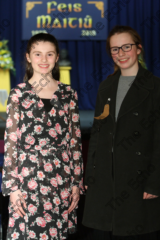 Feis19022018Mon50 
 50
Emma Forrest from Blarney and Ella OBrien from Douglas
 Speech and Drama Class: 326: The James ODonovan Memorial Perpetual Cup
 Dramatic Solo 14 Years and Under Section 1 Feis Maiti 92nd Festival held in Fr. Mathew Hall. EEjob 19/02/2018 Picture: Gerard Bonus.