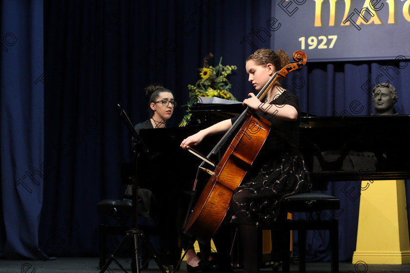 Feis08022018Tur01 
 1
Anna Hernan from Rochestown giving a 3rd place performance accompanied by Deirdre Crowley.
 Instrumental Music Class: Piano: 248: Violoncello Solo 17 Years and Under Feis Maiti 92nd Festival held in Fr. Mathew Hall. EEjob 08/02/2018 Picture: Gerard Bonus.