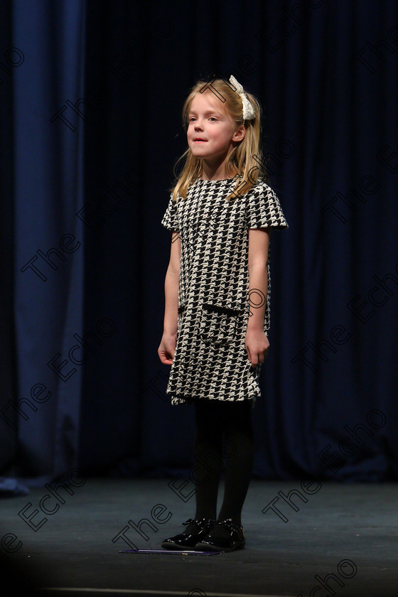 Feis24022018Sat26 
 26
Kate OBrien performing.
 Speech and Drama Class: 369: Solo Verse Speaking Girls 6 Years and Under Section 3 Feis Maiti 92nd Festival held in Fr. Mathew Hall. EEjob 24/02/2018 Picture: Gerard Bonus.