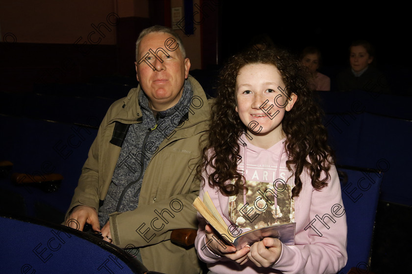 Feis24032018Sat14 
 14
Performer Ella OLeary from Waterfall with her dad Seamus.
 Speech and Drama Prose Reading 12 Years and Under; 15 Years and Under; 16 Years and Over Feis Maiti 92nd Festival held in Fr. Mathew Hall. EEjob 24/03/2018 Picture: Gerard Bonus