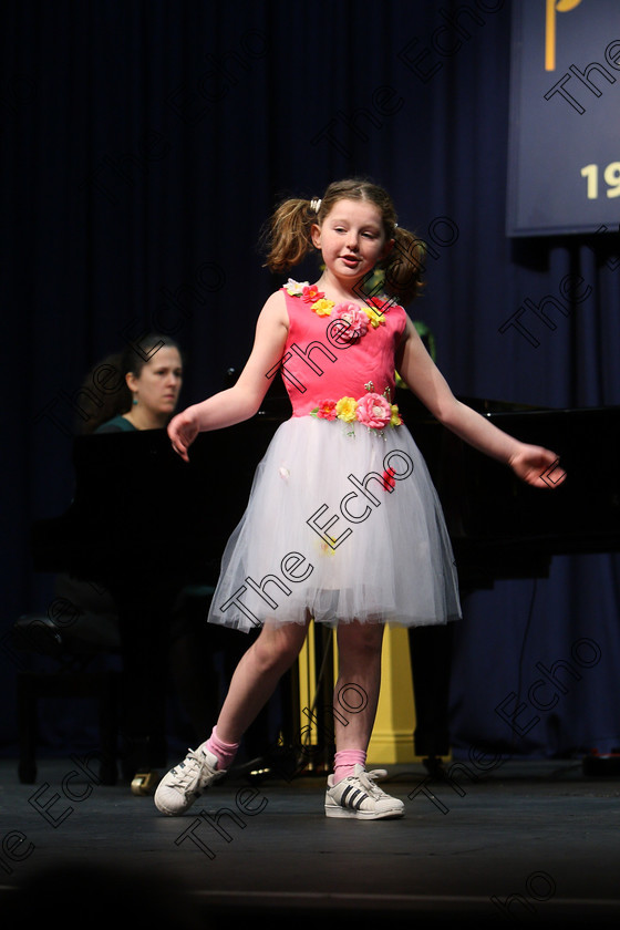 Feis27022018Tue04 
 3~4
Emily Walsh performing Zippity Doo Dah.
 Singing and School Choirs Class: 114: The Altrusa Club of Cork Perpetual Trophy Solo Action Song 10 Years and Under Section 1; Feis Maiti 92nd Festival held in Fr. Mathew Hall. EEjob 27/02/2018 Picture: Gerard Bonus.