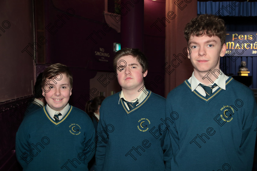 Feis12042018Thu61 
 61
Patrick Manning, Darragh Moriarty and Sam OKeeffe Glanmire Community School Senior Choir
Feis Maiti 92nd Festival held in Fr. Mathew Hall. EEjob 12/04/2018 Picture: Gerard Bonus