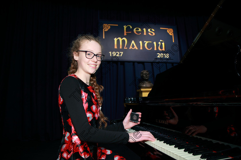 Feis31012018Wed14 
 14
Bronze Medallist; Eva Crowley from Riverstick.
 Class: 164: Piano Solo 14 years and under. Feis Maiti 92nd Festival held in Fr. Matthew Hall. EEjob 31/01/2018 Picture: Gerard Bonus