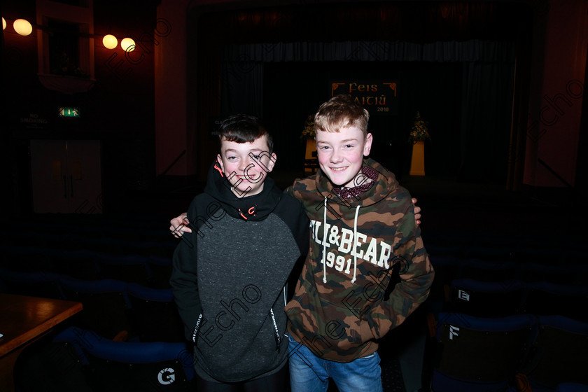 Feis09022018Fri15 
 15
Performers Eoin Quirke and Conor Galvin from Midleton and Glanmire.
 Instrumental Music Class: 232: The Houlihan Memorial Perpetual Cup 
String Repertoire 14 Years and Under Feis Maiti 92nd Festival held in Fr. Mathew Hall. EEjob 09/02/2018 Picture: Gerard Bonus.