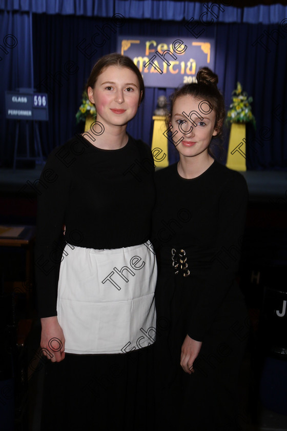 Feis14032018Wed45 
 45
Rachel Kingston and Siofra Gayer from Fermoy performed Romeo and Juliet.
 Speech and Drama Class: 309: The Gertrude Gordon Memorial Perpetual Shield Dramatic Duo Under 17 Years Feis Maiti 92nd Festival held in Fr. Mathew Hall. EEjob 14/03/2018 Picture: Gerard Bonus.