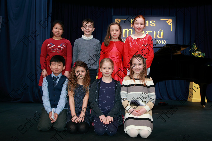 Feis02022018Fri22 
 22
Performers; Ryan Li, Isabella Plaice, Sadhbh White, Kate OShea, Aoife Tagney, Declan Beechinor, Meadbh Riordan and Clodagh Hayes.
 Instrumental Music Class: 187: Piano Solo 9 Years and Under Confined Feis Maiti 92nd Festival held in Fr. Matthew Hall. EEjob 02/02/2018 Picture: Gerard Bonus.