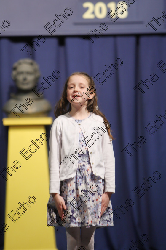 Feis25032018Sun15 
 15
Molly ODriscoll reciting poem for Third Place. 
 Speech and Drama Class: 365: Solo Verse Speaking Girls 10 Years and Under Section 5 Feis Maiti 92nd Festival held in Fr. Mathew Hall. EEjob 25/03/2018 Picture: Gerard Bonus