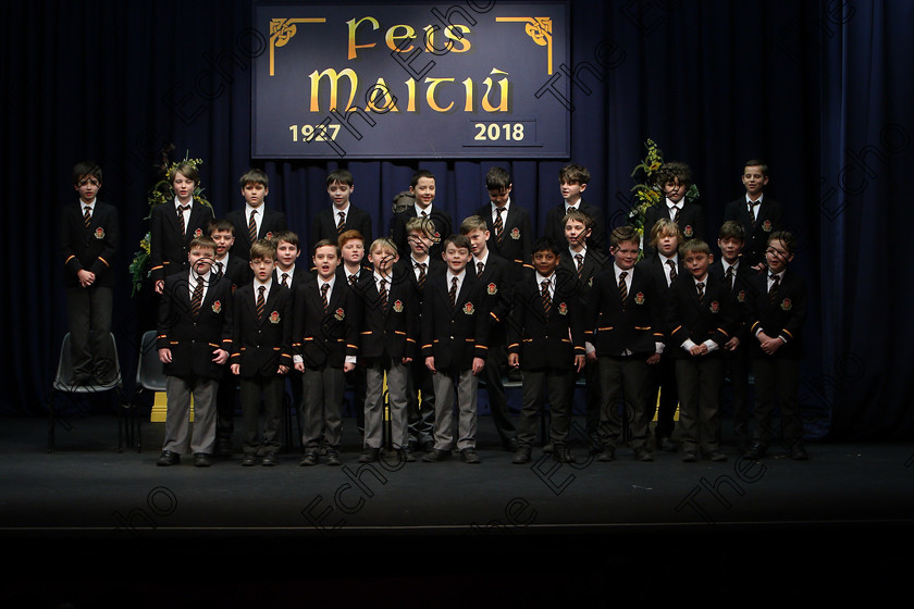 Feis23022018Fri02 
 2~5
CBC Cork 4th Class performing.
 Speech and Drama Class: 476: The Peg OMahony Memorial Perpetual Cup Choral Speaking 4th Class Feis Maiti 92nd Festival held in Fr. Mathew Hall. EEjob 23/02/2018 Picture: Gerard Bonus.