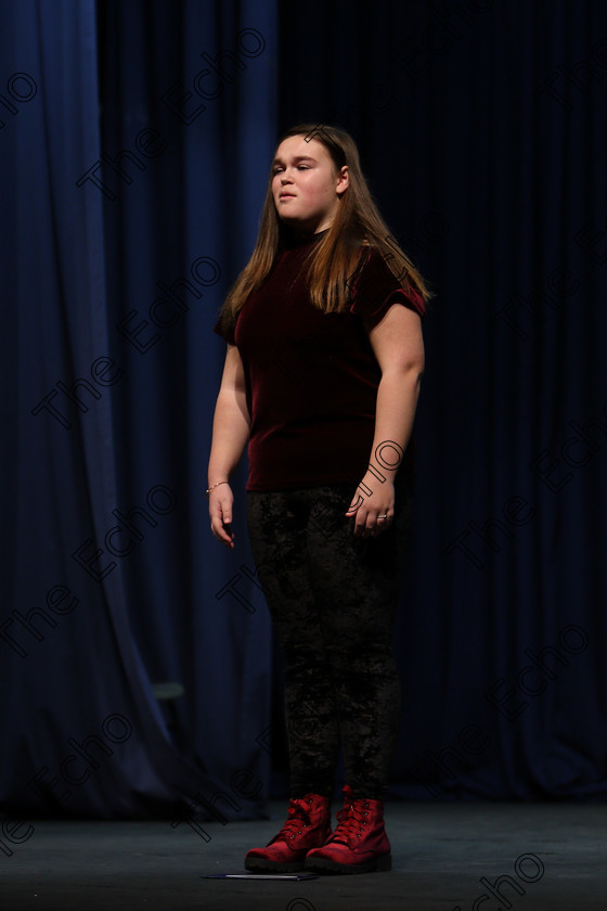 Feis22022018Thu09 
 9
Louise ODonovan performing.
 Speech and Drama Classes: 363: Solo Verse Speaking Girls 12 Years and Under Section 1
Feis Maiti 92nd Festival held in Fr. Mathew Hall. EEjob 22/02/2018 Picture: Gerard Bonus.