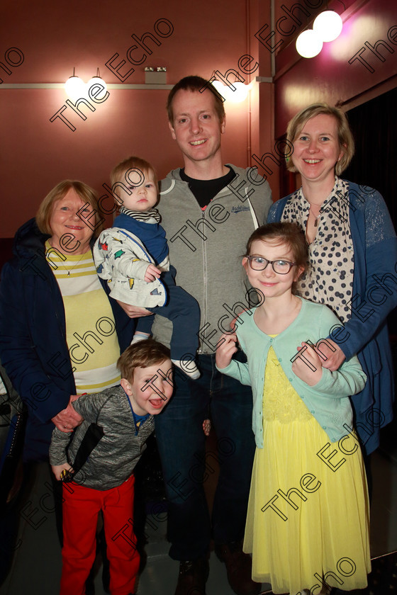 Feis23032019Sat13 
 13
Performer Ruth N Chnoimh from Glanmire with her parents Celine and Donal Granny Sheila and brothers Conall and Oran.

Class: 367: Solo Verse Speaking Girls 8Years and Under Section 3 Either: Breakdown Jean Kenward or The Haunted House John Foster.

Feis Maiti 93rd Festival held in Fr. Mathew Hall. EEjob 23/03/2019. Picture: Gerard Bonus.