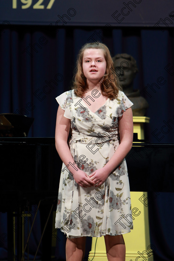 Feis04032019Mon18 
 18
Leah Walsh from Castlemahon Limerick giving a Silver Medal Performance.

Class: 53: Girls Solo Singing 13 Years and UnderSection 2John Rutter A Clare Benediction (Oxford University Press).

Feis Maiti 93rd Festival held in Fr. Mathew Hall. EEjob 04/03/2019. Picture: Gerard Bonus