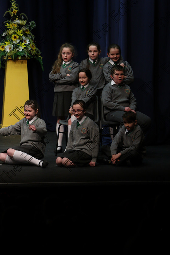 Feis23022018Fri13 
 6~14
An Teaghlaigh Ballyphehane performing.
 Speech and Drama Class: 476: The Peg OMahony Memorial Perpetual Cup Choral Speaking 4th Class Feis Maiti 92nd Festival held in Fr. Mathew Hall. EEjob 23/02/2018 Picture: Gerard Bonus.