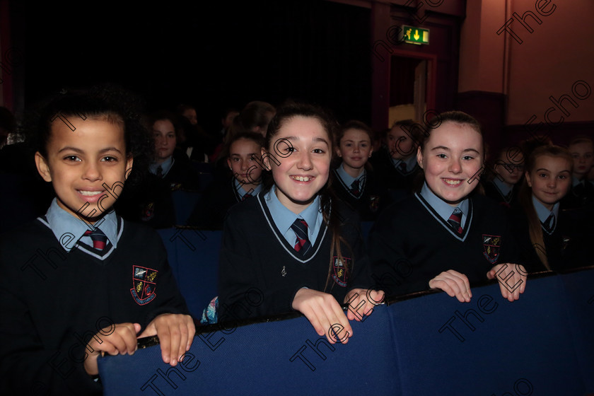 Feis12042018Thu05 
 5
Jane OMeara, Ava OShea and Katie OConnor from Scoil Aiseiri Chrost.
 Singing Class: 84: The Sr. M. Benedicta Memorial Perpetual Cup Primary School Unison Choirs Section 1 Feis Maiti 92nd Festival held in Fr. Mathew Hall. EEjob 28/03/2018 Picture: Gerard Bonus