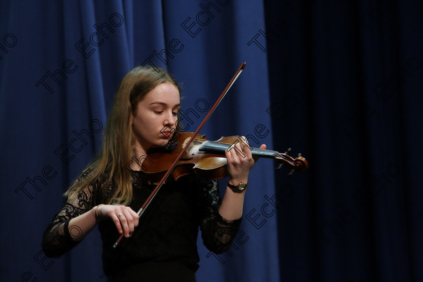 Feis09022018Fri02 
 2
Kate OShea performing.
 Instrumental Music Class: 232: The Houlihan Memorial Perpetual Cup 
String Repertoire 14 Years and Under Feis Maiti 92nd Festival held in Fr. Mathew Hall. EEjob 09/02/2018 Picture: Gerard Bonus.