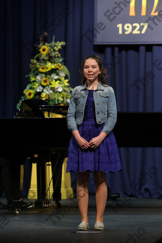 Feis05032018Mon34 
 34
Ruby Hicks performing 
 Singing and School Choirs Class: 53: Girls Solo Singing 13 Years and Under Section 2 Feis Maiti 92nd Festival held in Fr. Mathew Hall. EEjob 05/03/2018 Picture: Gerard Bonus.