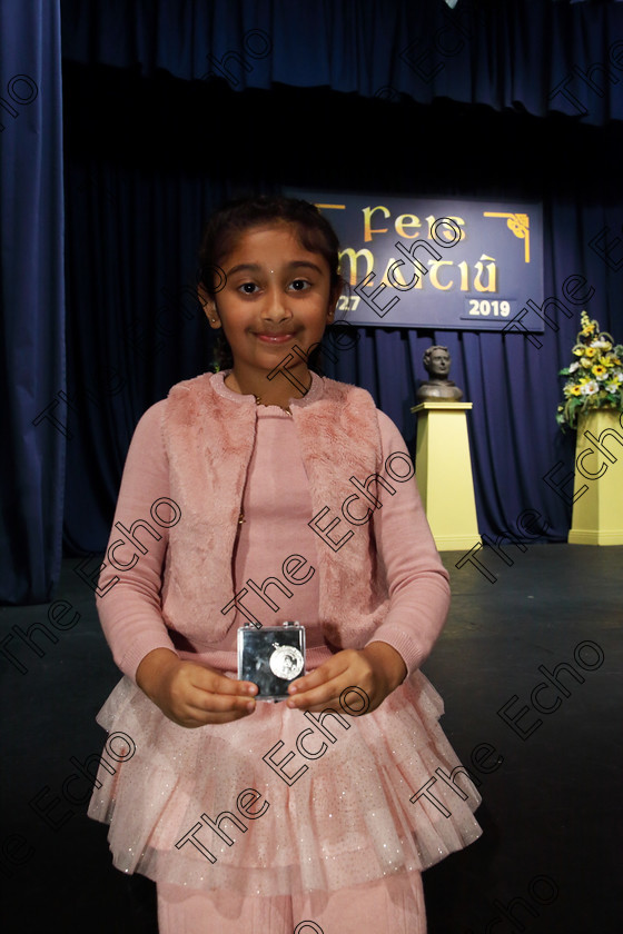 Feis31032019Sun45 
 45
Silver Medal: Hiyaam Zulquernain from Waterfall

Class: 369: Solo Verse Speaking Girls 6 Years and Under Section 3 Either Ice Cone Island Bernard Lodge or Night Fright Marian Swinger.

Feis Maiti 93rd Festival held in Fr. Mathew Hall. EEjob 31/03/2019. Picture: Gerard Bonus