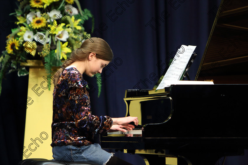 Feis31012019Thur21 
 21
Jenna Ryan performing set piece.

Class: 164: Piano Solo 14 Years and Under (a) Schezo in B Flat D.593 No.1 (b) Contrasting piece of own choice not to exceed 3 minutes.

Feis Maiti 93rd Festival held in Fr. Matthew Hall. EEjob 31/01/2019. Picture: Gerard Bonus