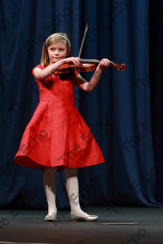 Feis0402109Mon20 
 20~21
Aoife Farren performing for third place.

Class: 242: Violin Solo 8 Years and Under (a) CarsePetite Reverie (Classical Carse Bk.1) (b) Contrasting piece not to exceed 2 minutes.

Feis Maiti 93rd Festival held in Fr. Matthew Hall. EEjob 04/02/2019. Picture: Gerard Bonus