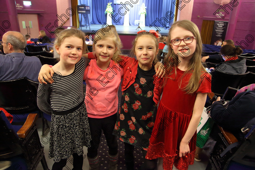 Feis03042019Wed41 
 41
Performers Juno Cotter, Aoileann Boyle, Ava Sorensen and Chloe Ronayne from Gaelscoil U Drisceol.

Rinn: 517: Corn Helen Bharslabhairt 7 Bliana DAois N Faoina Roinn 2

Feis Maiti 93rd Festival held in Fr. Mathew Hall. EEjob 03/04/2019. Picture: Gerard Bonus