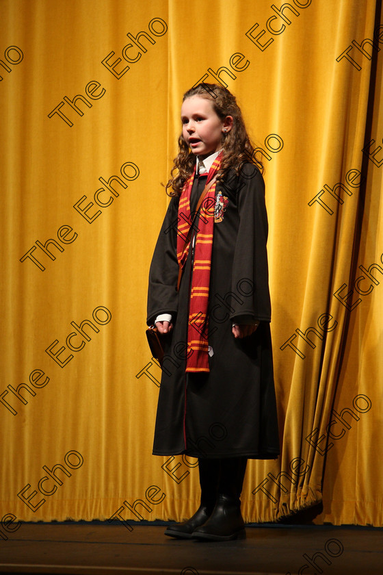 Feis14032018Wed09 
 9~10
Ruby Scannell performing as Herminie from Harry Potter, when she first met Harry and Ron. 
 Speech and Drama Class: 328: The Fr. Nessan Shaw Memorial Perpetual Cup Dramatic Solo 10 Years and Under Section1Feis Maiti 92nd Festival held in Fr. Mathew Hall. EEjob 14/03/2018 Picture: Gerard Bonus.