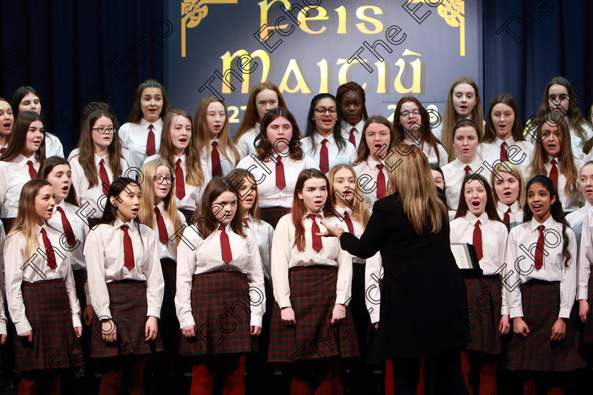 Feis27022019Wed11 
 10~13
Sacred Heart School Tullamore singing The Lord Keep Us by John Rutter conducted by Regina McCarthy.

Class: 77: The Father Mathew Hall Perpetual Trophy Sacred Choral Group or Choir 19 Years and Under Two settings of Sacred words.
Class: 80: Chamber Choirs Secondary School

Feis Maiti 93rd Festival held in Fr. Mathew Hall. EEjob 27/02/2019. Picture: Gerard Bonus