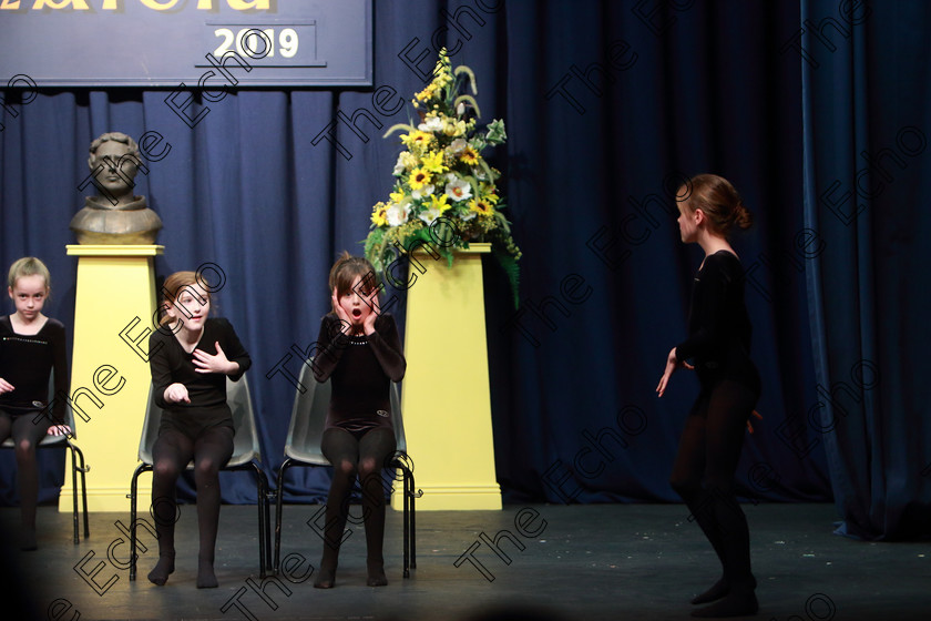 Feis29032019Fri46 
 44~46
ACD Group performing Hide and Seek.

Class: 469: The Thomas OConnell Memorial Perpetual Cup Group Mime 9 Years and Under choice of (a) A Walk in the Park(c) Hide and Seek (b) The Fun Fair(d) Lets Build a Snowman.

Feis Maiti 93rd Festival held in Fr. Mathew Hall. EEjob 29/03/2019. Picture: Gerard Bonus