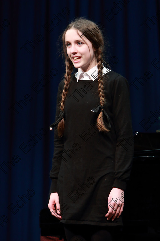 Feis08022019Fri32 
 32~33
Isobel Hynes from Mallow singing Pulled from The Adams Family.

Class: 111: The Edna McBirney Memorial Perpetual Cup Solo Action Song 16 Years and Under Section 1. Action song of own choice.

Feis Maiti 93rd Festival held in Fr. Matthew Hall. EEjob 08/02/2019. Picture: Gerard Bonus