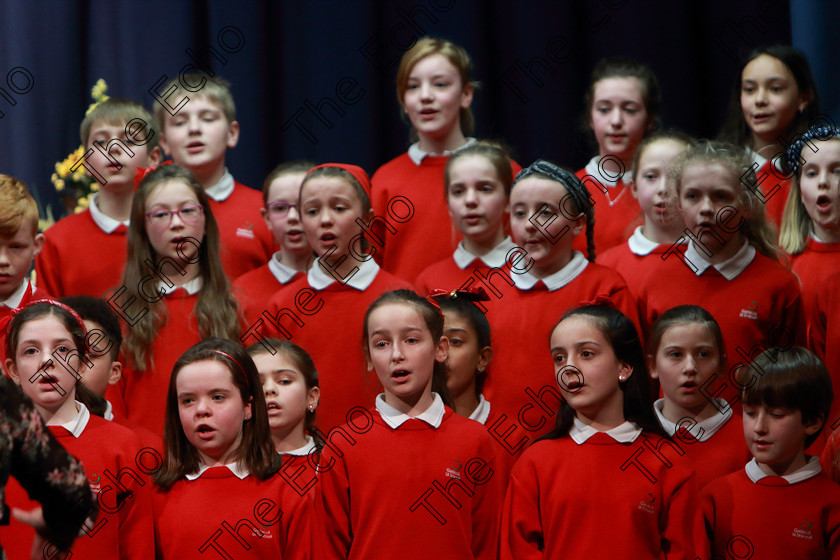 Feis28022019Thu47 
 45~48
Gaelscoil U Drisceoil Glanmire singing Ballue.

Class: 85: The Soroptimist International (Cork) Perpetual Trophy and Bursary
Bursary Value 130 Unison or Part Choirs 13 Years and Under Two contrasting folk songs.

Feis Maiti 93rd Festival held in Fr. Mathew Hall. EEjob 28/02/2019. Picture: Gerard Bonus