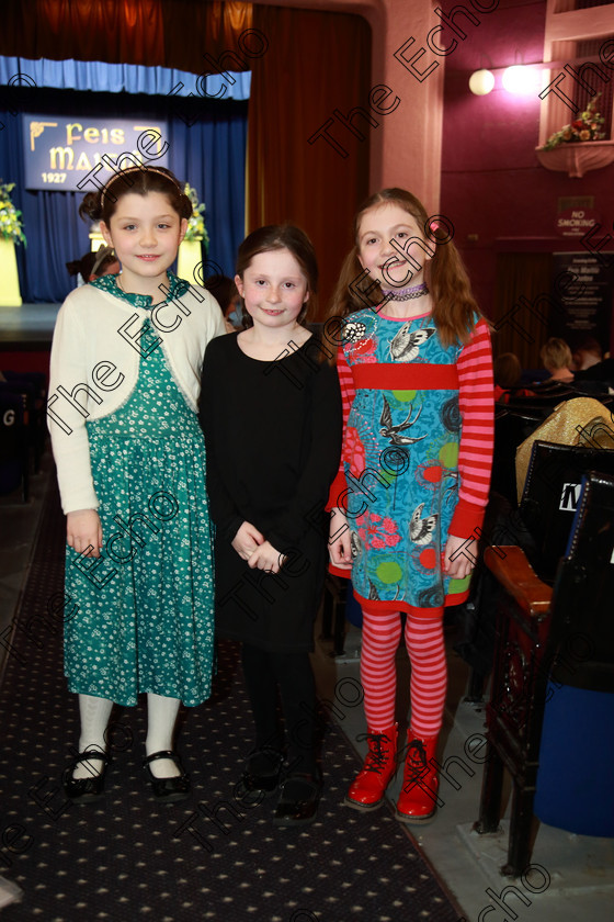 Feis14032019Thu24 
 24
Performers Kate Lee, Cara Murphy and Kate OShea from Ard Fallen, Douglas and Bishopstown.

Class: 328: The Fr. Nessan Shaw Memorial Perpetual Cup Dramatic Solo 10YearsandUnder Section 2 A Solo Dramatic Scene not to exceed 4 minutes.

Feis Maiti 93rd Festival held in Fr. Mathew Hall. EEjob 14/03/2019. Picture: Gerard Bonus.