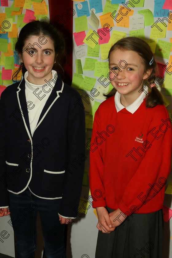 Feis21032018Wed01 
 1
Performers Mabh Nic Aoidh and Lauren N Thoibn from Gaelscoil U Drisceol.
 Labhairt na Filocht agus Mreanna Drmaochta Class: 516: Bharslabhairt 9 Bliana DAois N Faoina Roinn 1 Feis Maiti 92nd Festival held in Fr. Mathew Hall. EEjob 21/03/2018 Picture: Gerard Bonus