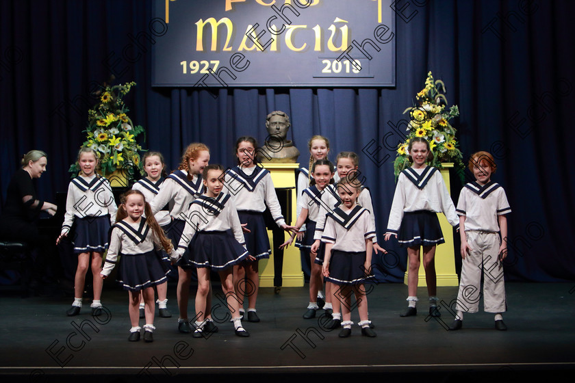 Feis28022019Thu59 
 58~61
Performers Academy performing extracts from Sound of Music.

Class: 103: The Rebecca Allman Perpetual Trophy Group Action Songs 10 Years and Under Programme not to exceed 10minutes.

Feis Maiti 93rd Festival held in Fr. Mathew Hall. EEjob 28/02/2019. Picture: Gerard Bonus