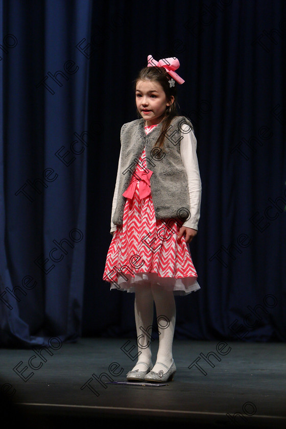 Feis24022018Sat24 
 24
Eimear Rochford performing.
 Speech and Drama Class: 369: Solo Verse Speaking Girls 6 Years and Under Section 3 Feis Maiti 92nd Festival held in Fr. Mathew Hall. EEjob 24/02/2018 Picture: Gerard Bonus.