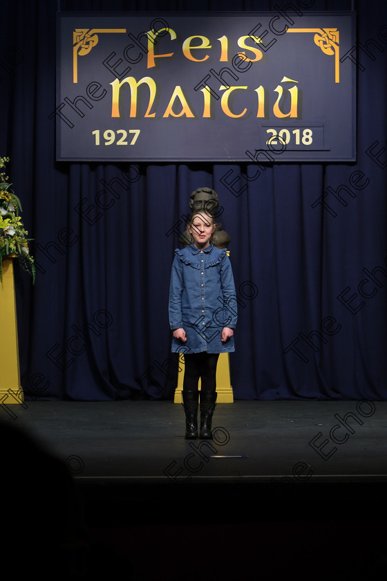 Feis12032018Mon14 
 14
Emma OSullivan reciting her poem
 Speech and Drama Class: 365: Solo Verse Speaking Girls 10 Years and Under Section 4 Feis Maiti 92nd Festival held in Fr. Mathew Hall. EEjob 12/03/2018 Picture: Gerard Bonus