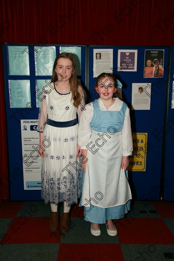 Feis08032018Thu38 
 38
Muireann OCallaghan and Amelia OHalloran both performed Home from Beauty and The Beast.
 Singing and School Choirs Class: 24: The David OBrien and Frances Reilly Perpetual Trophy Musical Theatre 16 Years and Under Section 2 Feis Maiti 92nd Festival held in Fr. Mathew Hall. EEjob 06/03/2018 Picture: Gerard Bonus