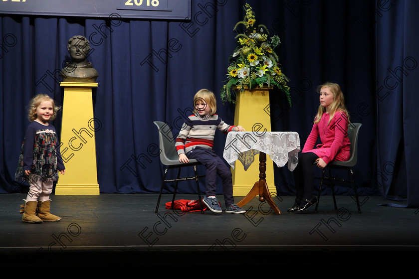 Feis14032018Wed42 
 38~42
Ella, Pascal and Lucia McCarthy from Bandon performed in Speech and Drama Class: 596: Family Class Feis Maiti 92nd Festival held in Fr. Mathew Hall. EEjob 14/03/2018 Picture: Gerard Bonus.