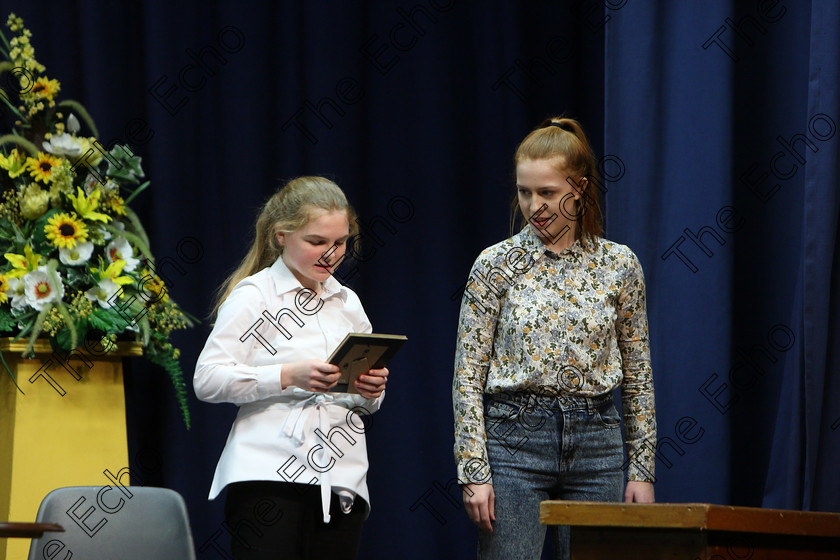 Feis22022018Thu56 
 56~57
Vivienne Gleeson and Eilbhe McManamy performing a scene from Bad Girls.
 Speech and Drama Classes: 310: The Peg Hallahan Perpetual Trophy Dramatic Duo 14 Years and Under Feis Maiti 92nd Festival held in Fr. Mathew Hall. EEjob 22/02/2018 Picture: Gerard Bonus.