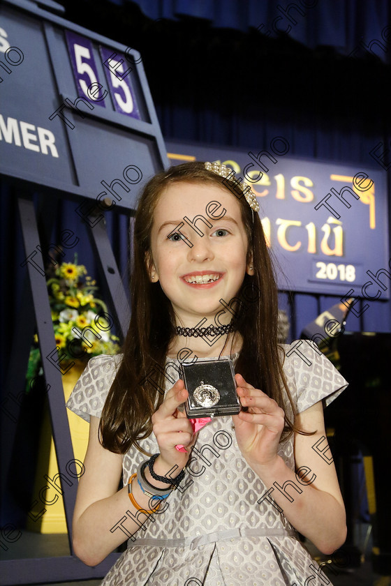 Feis27032018Tue17 
 17
Silver Medallist Jill Carey from Kilshanna.

Singing Class: 55: Girls Solo Singing 9 Years and Under Feis Maiti 92nd Festival held in Fr. Mathew Hall. EEjob 27/03/2018 Picture: Gerard Bonus