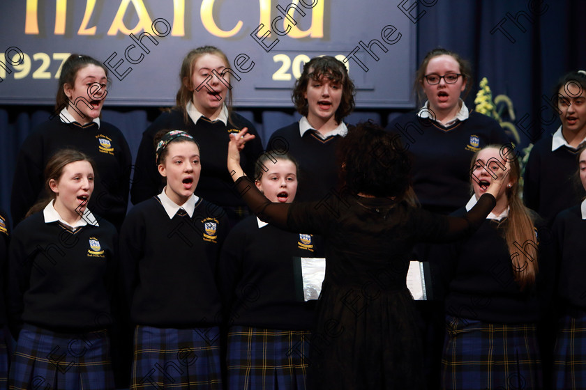 Feis27022019Wed20 
 17~21
St. Ailbes Choir singing Castle on A Cloud from Les Misrables conducted by Siobhan Hall.

Class: 77: The Father Mathew Hall Perpetual Trophy Sacred Choral Group or Choir 19 Years and Under Two settings of Sacred words.
Class: 80: Chamber Choirs Secondary School

Feis Maiti 93rd Festival held in Fr. Mathew Hall. EEjob 27/02/2019. Picture: Gerard Bonus