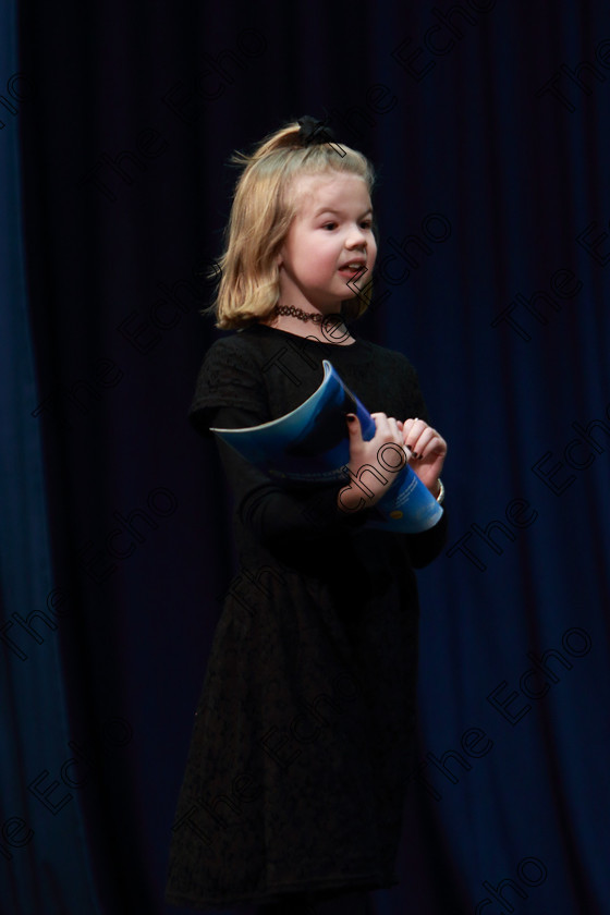 Feis08032019Fri04 
 4
Eimear Barry Murphy from Ballincollig giving a Commended performance of 101 Damayions.

Class: 328: The Fr. Nessan Shaw Memorial Perpetual Cup Dramatic Solo 10YearsandUnder Section 1 A Solo Dramatic Scene not to exceed 4 minutes.

Feis Maiti 93rd Festival held in Fr. Mathew Hall. EEjob 08/03/2019. Picture: Gerard Bonus