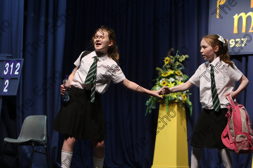 Feis24032018Sat21 
 19~21
Commended Caitlin and Lily McCarthy Vickie Angel.
 Speech and Drama Class: 312: Dramatic Duo 10 Years and Under Feis Maiti 92nd Festival held in Fr. Mathew Hall. EEjob 24/03/2018 Picture: Gerard Bonus