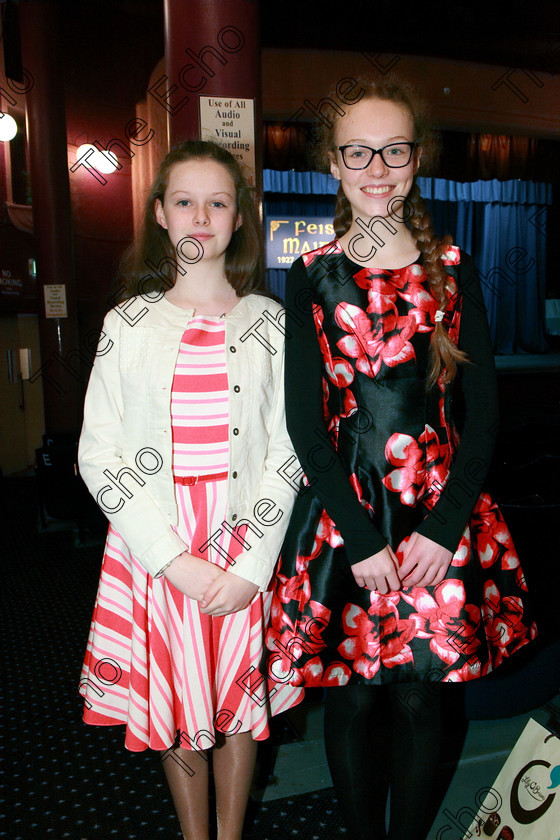 Feis31012018Wed06 
 6
Performers; Ellen OConnell and Eva Crowley from Glanmire and Riverstick.
 Class: 164: Piano Solo 14 years and under. Feis Maiti 92nd Festival held in Fr. Matthew Hall. EEjob 31/01/2018 Picture: Gerard Bonus