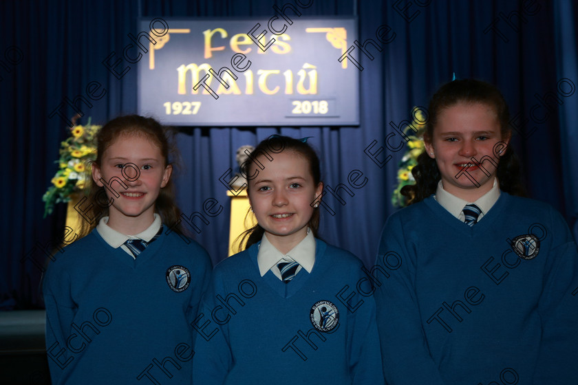 Feis21022018Wed12(1) 
 12
Sinead Cleary, Emilie Heron and Lucy OShea from St. Marys Cobh 6th Class. 
 Speech and Drama Classes: 485: Action Verse The OBrien Perpetual Cup5th Class and Class: 484: The Sri Lanka Festival Perpetual Trophy 6th Class, Feis Maiti 92nd Festival held in Fr. Mathew Hall. EEjob 21/02/2018 Picture: Gerard Bonus.