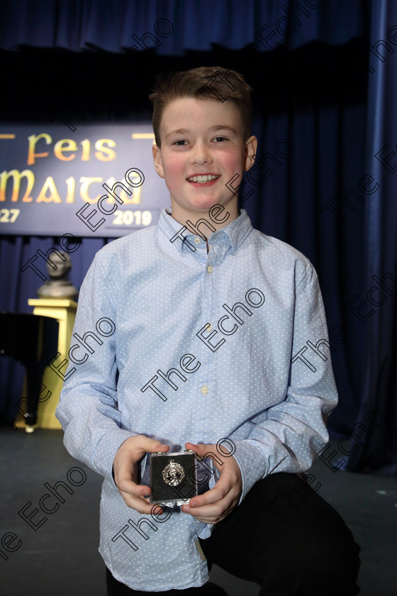 Feis29032019Fri20 
 20
Silver Medallist Conall McBride from College Road.

Class: 379: Solo Verse Speaking Boys 10 Years and Under Section 2 Either: November Night Countdown Moira Andrew or: Wellingtons Gareth Owen.

Feis Maiti 93rd Festival held in Fr. Mathew Hall. EEjob 29/03/2019. Picture: Gerard Bonus