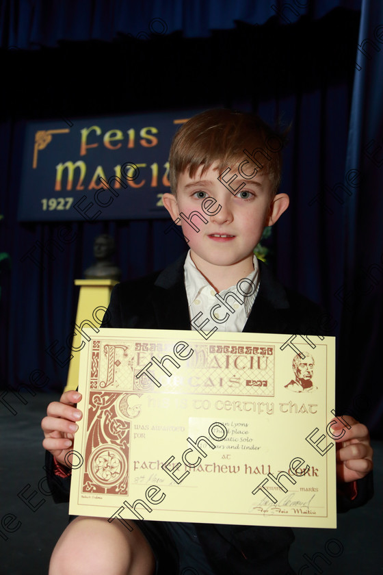 Feis08032019Fri20 
 20
3rd place Oran Lyons from Bishopstown.

Class: 328: The Fr. Nessan Shaw Memorial Perpetual Cup Dramatic Solo 10YearsandUnder Section 1 A Solo Dramatic Scene not to exceed 4 minutes.

Feis Maiti 93rd Festival held in Fr. Mathew Hall. EEjob 08/03/2019. Picture: Gerard Bonus