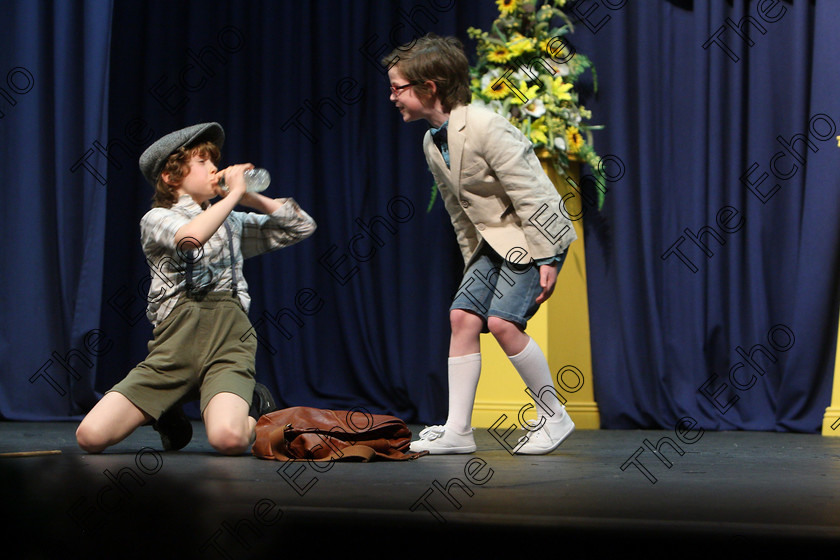 Feis24032018Sat24 
 22~24
Ruair Lynch and Oran Carter giving a Bronze Medal performance as Josh and Jimmy from Josh.
 Speech and Drama Class: 312: Dramatic Duo 10 Years and Under Feis Maiti 92nd Festival held in Fr. Mathew Hall. EEjob 24/03/2018 Picture: Gerard Bonus